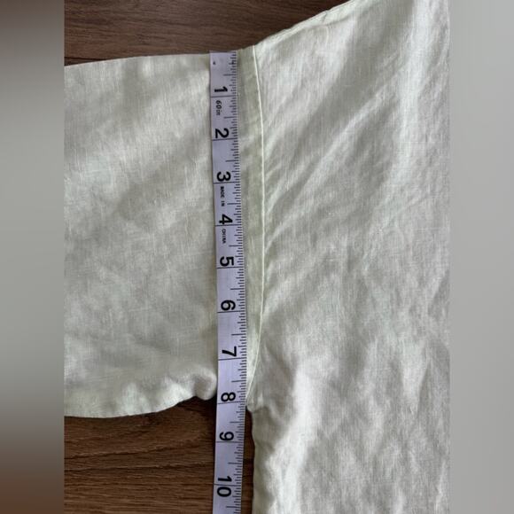 Eileen Fisher Mint Green Short Drop Sleeve Boxy Relaxed Blouse 100% Linen Size M - Picture 10 of 10